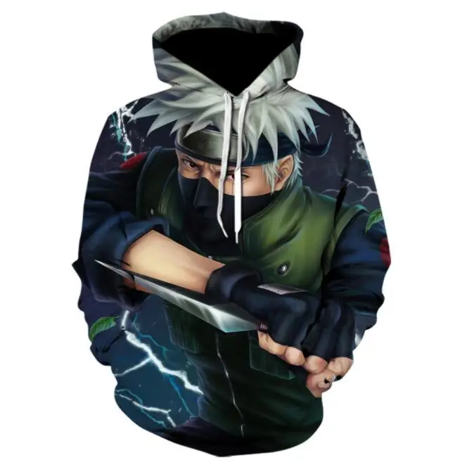 2021 Fashion New Harajuku Anime Character Atake Kakashi Long Sleeve 3D Hoodie