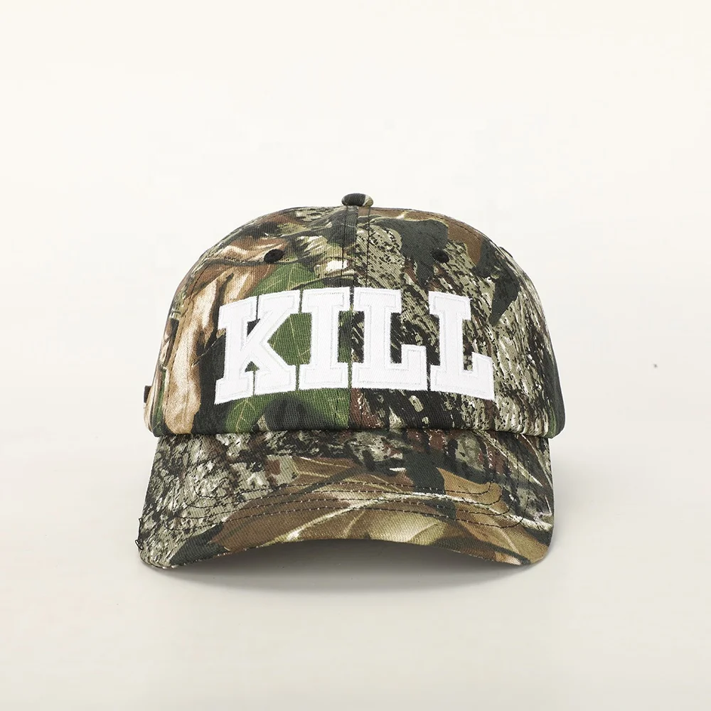 Wholesale Custom 6 Panel Outdoor Sport Hat High Quality Embroidery Logo Army Green Camo Cotton Gorras Classics Baseball Cap