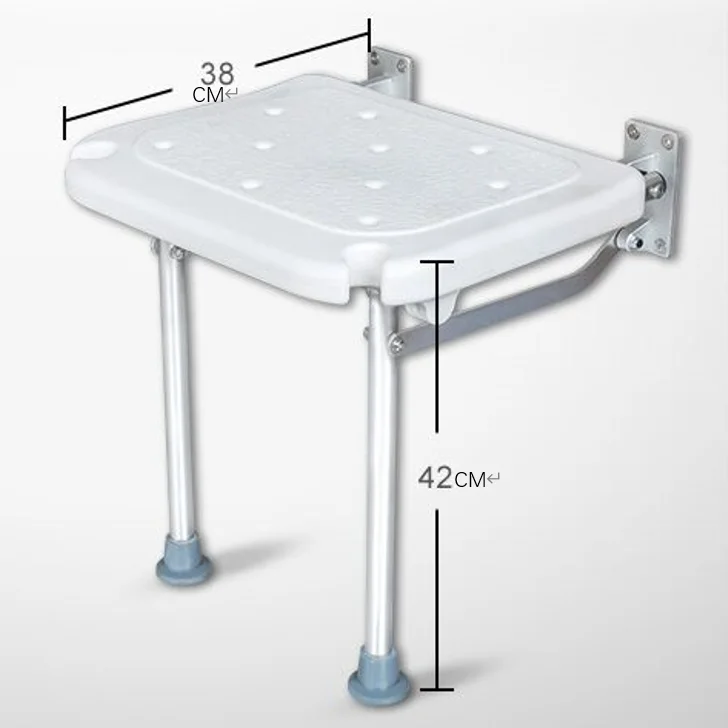 Non-slip Sturdy Folding Wall Mounted Aluminum Shower Bench Bathroom Chair Seat for Elderly Senior