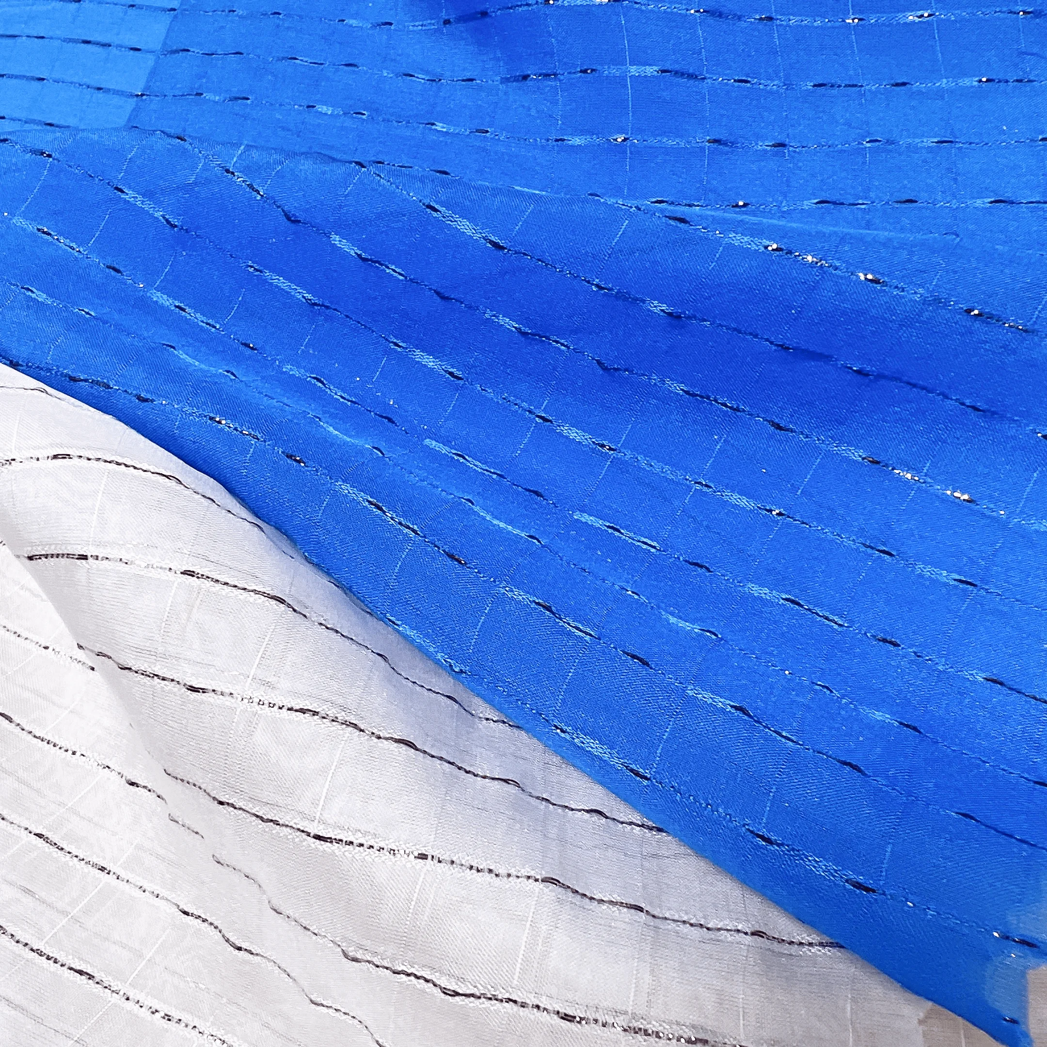 Interwoven Purple Satin Gauze 57%VISCOSE 39%SILK 4%LUREX Viscose Silk Fabric For Dress and Blouse