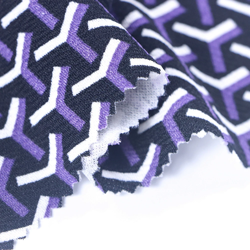 Customized dyed knitting polyester spandex liverpool printed fabric for garment