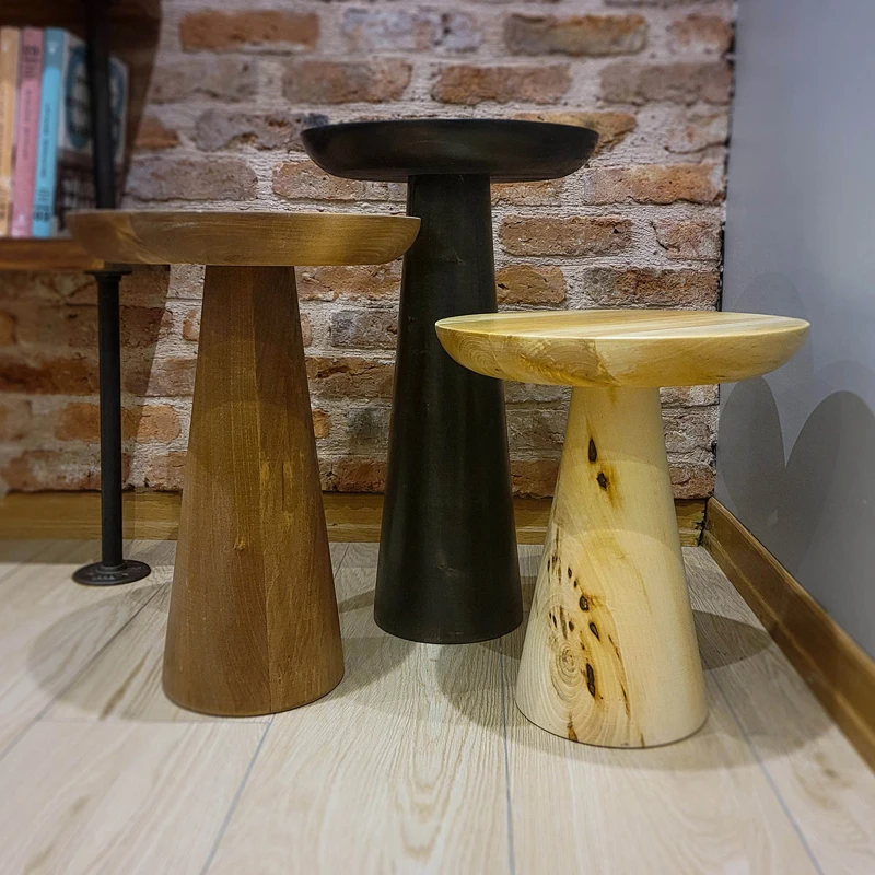 Luxury Modern Living Room Furniture Table Natural Oak Deluxe Round Plinth Wood Coffee Tables