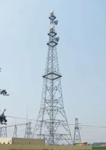 hot dip galvanized 30m 60m GSM communication telecom mobile phone radio antenna towers