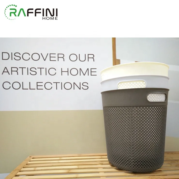 
Customized Storage Baskets Home High Quality Office Organizer Black Trash Paper Basket Organizer PP Rubbish Bin Plastic 