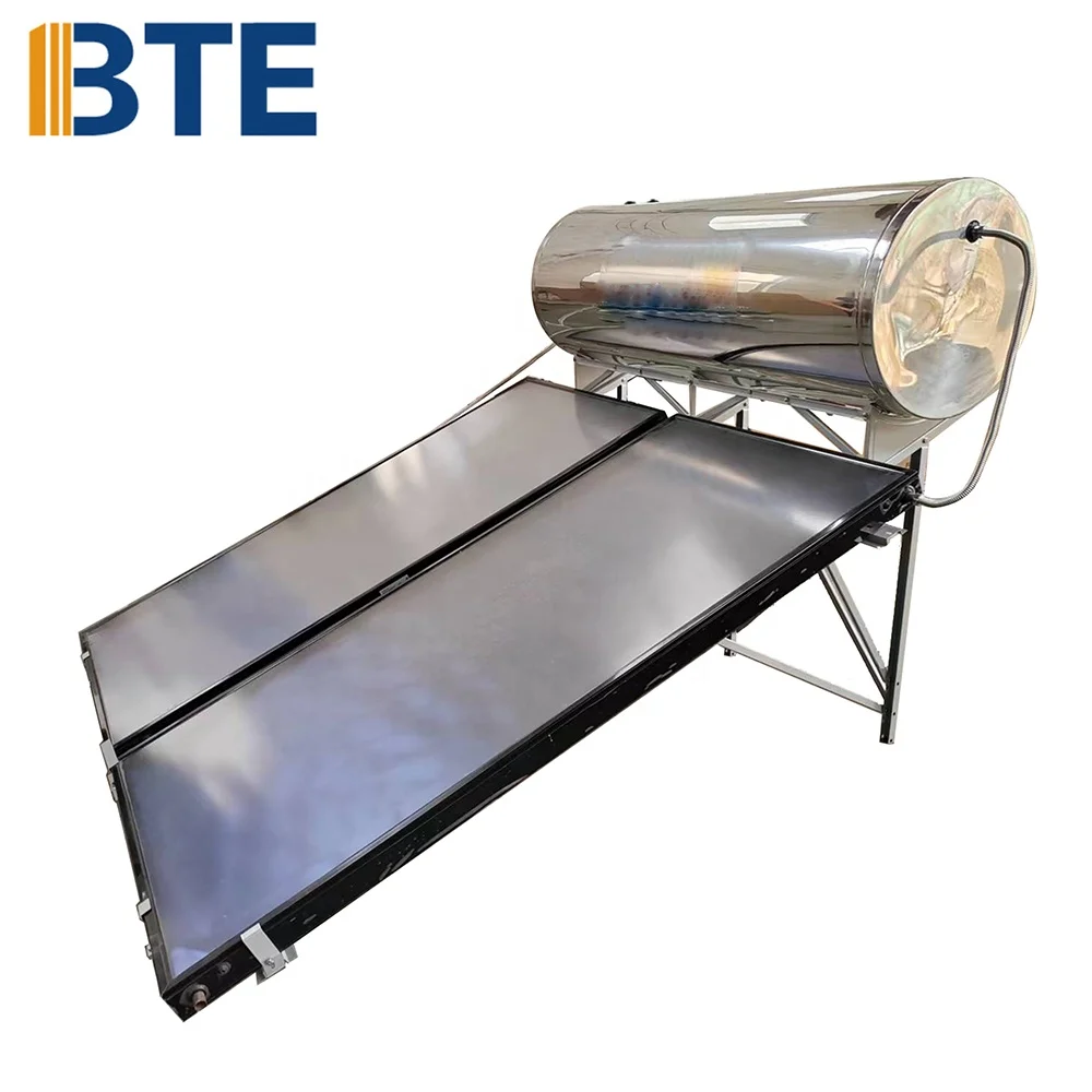 BTE High Quality OEM ODM 300 liter Hotel Roof hot systems geyser tanks solar water heaters flat-plate