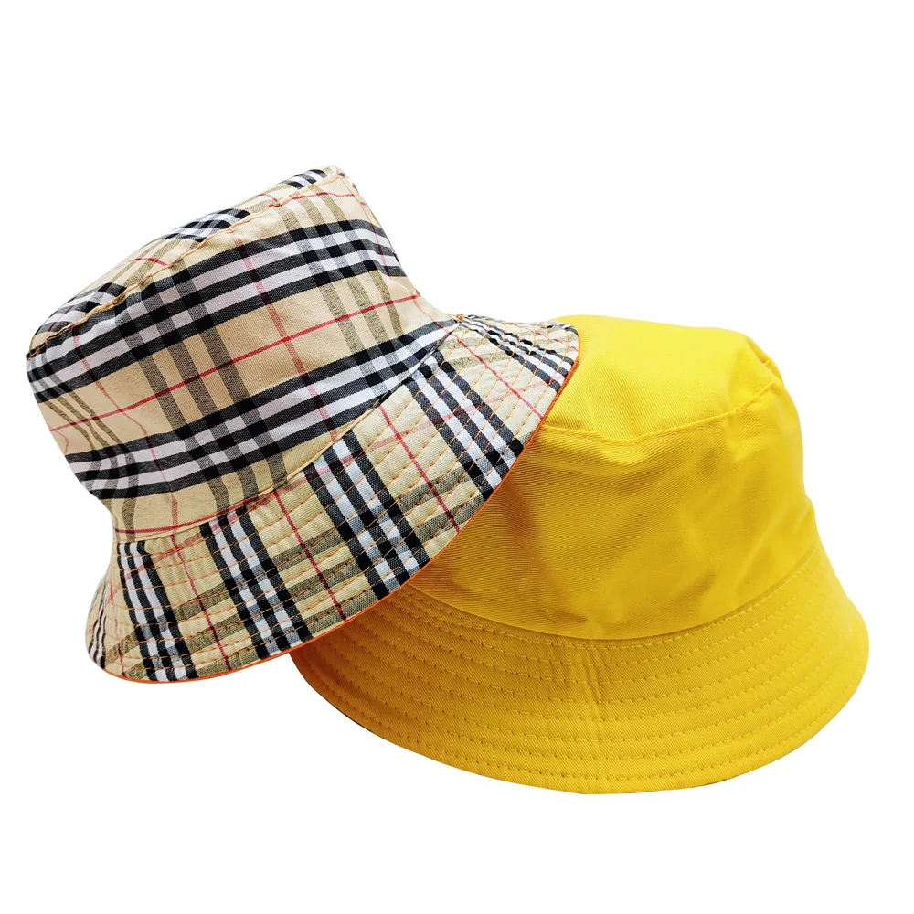 Wholesale Custom Embroidery Logo custom design cotton winter fashion fisherman embroidered yellow bucket hat with logo