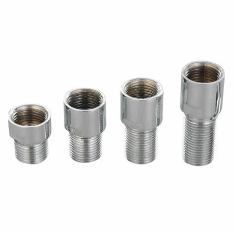 High Precision SS304 Stainless Steel MS Iron Chrome Polish Cp Connection Extension Hex Nipple Cnc Machining For Plumbing Fitting