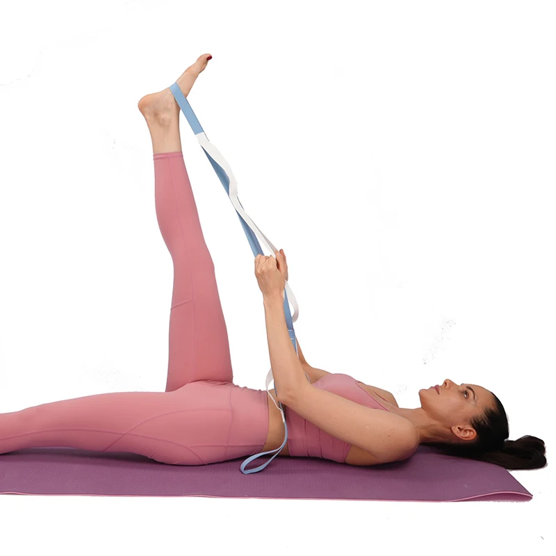 Custom Elastic Yoga Carry Band Flexible Loop Exercises Workout Foot Stretch Resistance Yoga Strap Belt