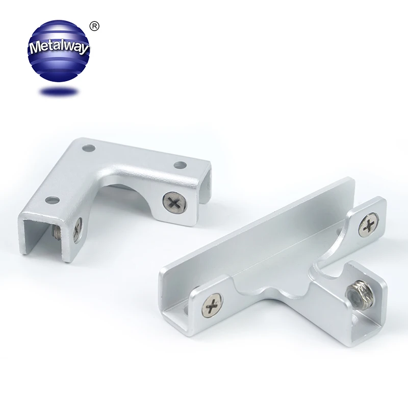 Aquarium Fish Tank Aluminum Alloy  L/T Shape Glass Clamp Building Showcase Glass Wall Holder Clip Cross Glass Panel Bracket