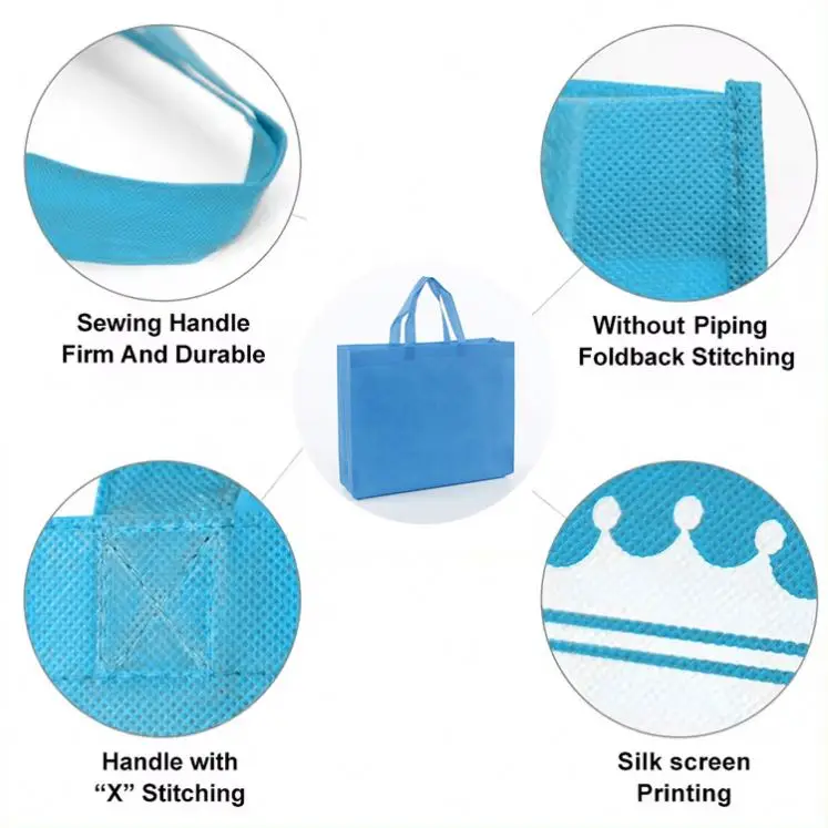 Recycling Shopping Tote Reusable Spunbond Bag Support Custom Logo Non Woven Bag