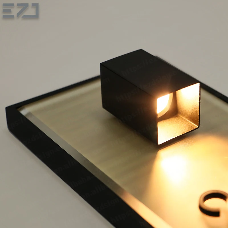 EZD Custom Clear Acrylic Walnut Wood Grain LED Light Luxury Hotel Room Number Door Sign with Doorbell