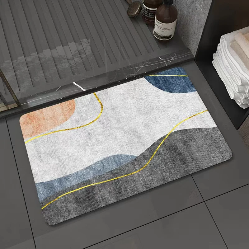 Eco-friendly Bath Mat Super  Water Absorbing Anti-slip  Bathroom Rug rubber door mat