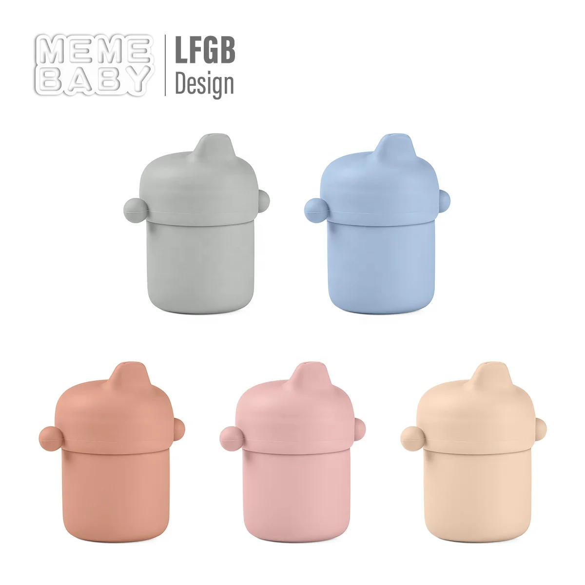 Leakproof Food Grade Silicone Sippy Cups Holder Kids Toddler Children Water Drinking Training Silicone Baby Sippy Cup Wholesale