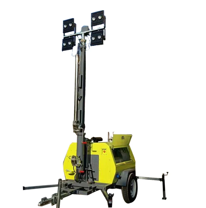 Construction machinery 5 m 7 m 9 m Portable Trailer Hand-lifting mobile lighting tower portable light tower CE EPA certified