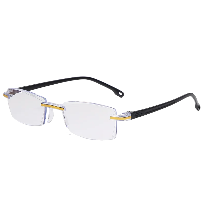 Men Women Rimless Reading Glasses Far Near Anti Blue Light Magnification Antifatigue Eyewear Presbyopic Reading Glasse