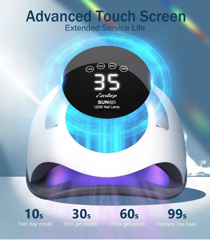 108W Rechargeable Cordless UV LED Nail Lamp with Lar LCD Display Portable Touch Switch for Gel Nails