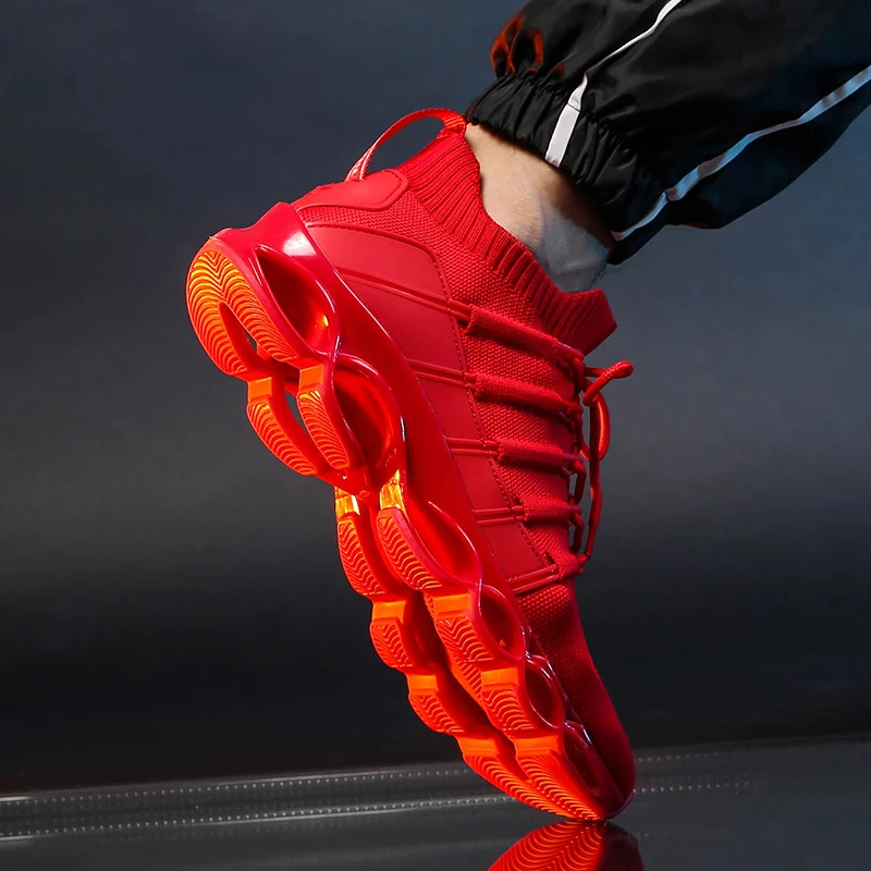 Men Shoes Sneakers fashion Casual Sports Shoes New Breathable Tenis Masculino Adult Male Red Autumn Blade Large Size 48