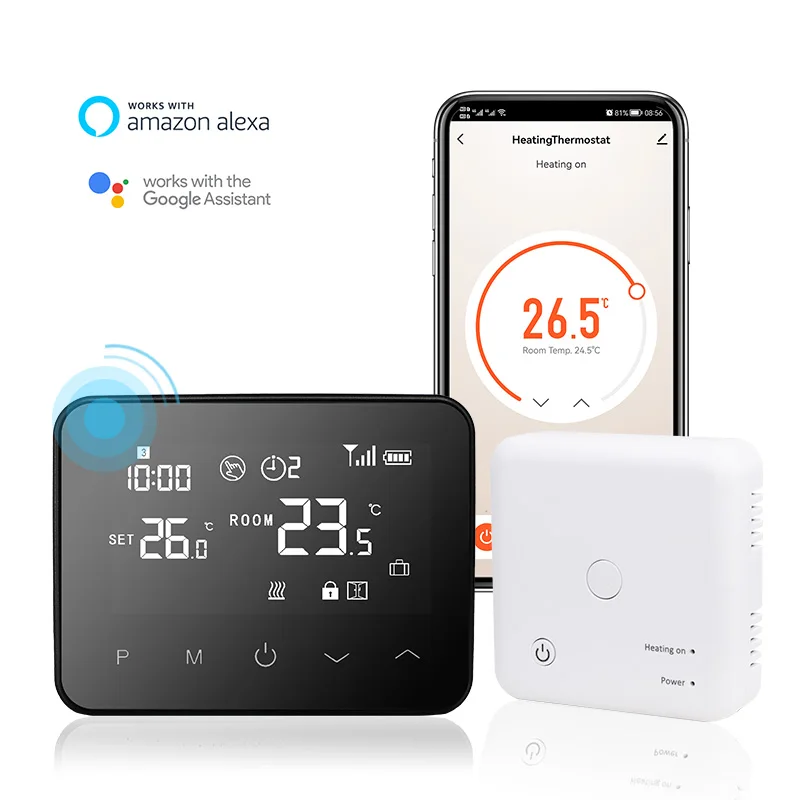 Hot Products RF 433/868mhz Connecting Touch Large LCD  Screen Tuya WiFi  Room Thermostat for Boiler Heating  System
