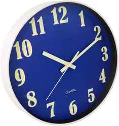 12 inch Modern plastic luminous Wall Clock Fluorescence Silent Custom Quartz Clock Battery Powered Decorative Wall Clock for Off