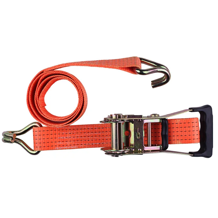 2 Ratchet Strap Double J Hook Tie Down Cargo Lashing Webbing