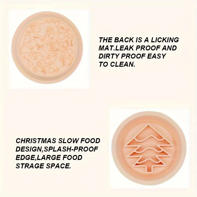 ZMaker 2024 Christmas Tree Silicone Slow Feed Dog Bowl 2 In 1 Dog Lick Mat Pet Licking Bowl Christmas Slow Feeder Dog Bowl