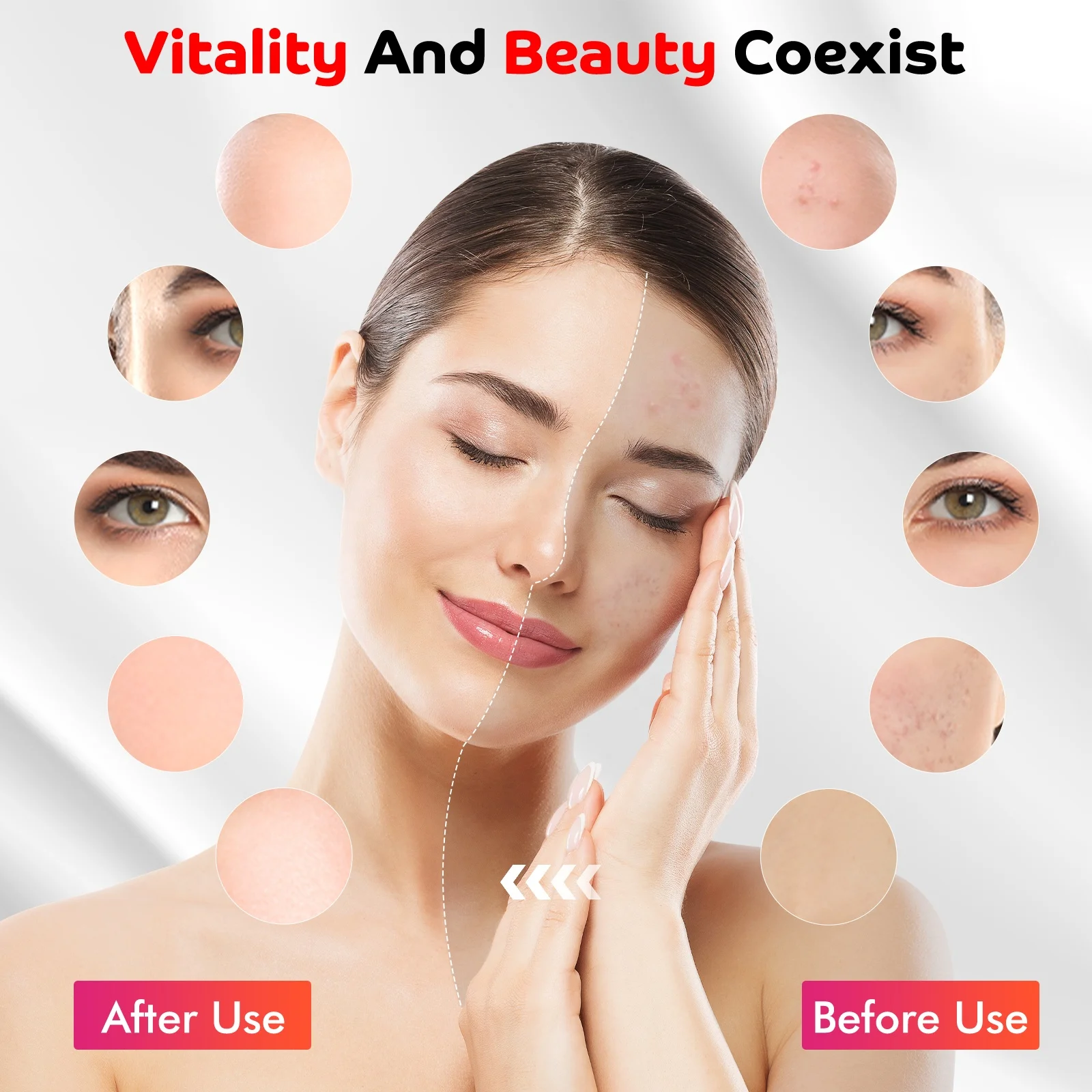 Red Light Therapy Device with Tripod, 80LED 660nm and 850nm Deep Red Light Lamp for Face, Neck, Back