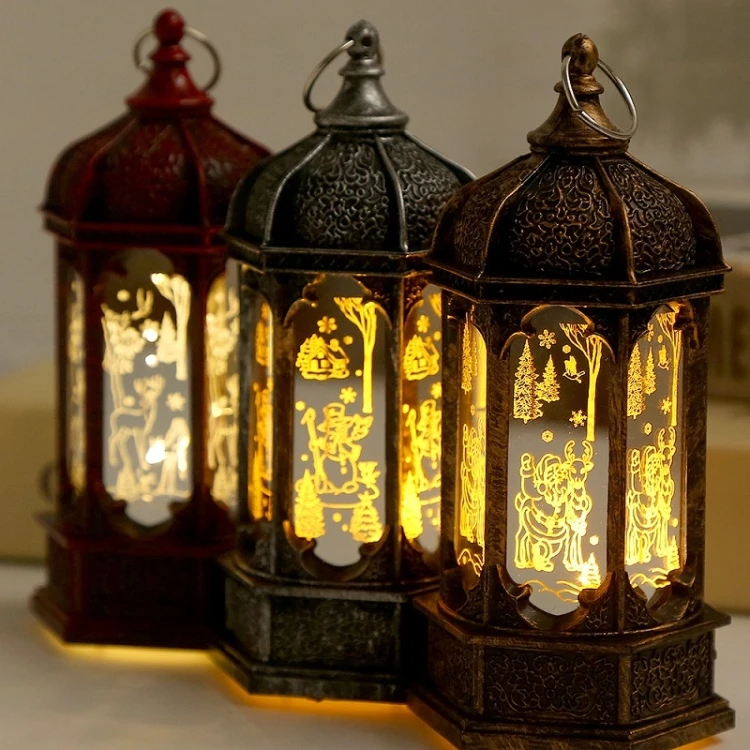 Factory directly sale 12pcs Christmas decoration LED Electronic Candle Night Light Moroccan Style Retro Candlestick Lamp