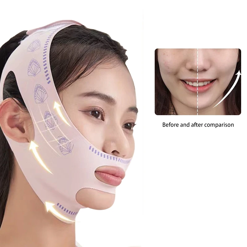 V Lifting Mask Face Lifting Strap Double Chin Reducer Elastic Face Slimming Bandage