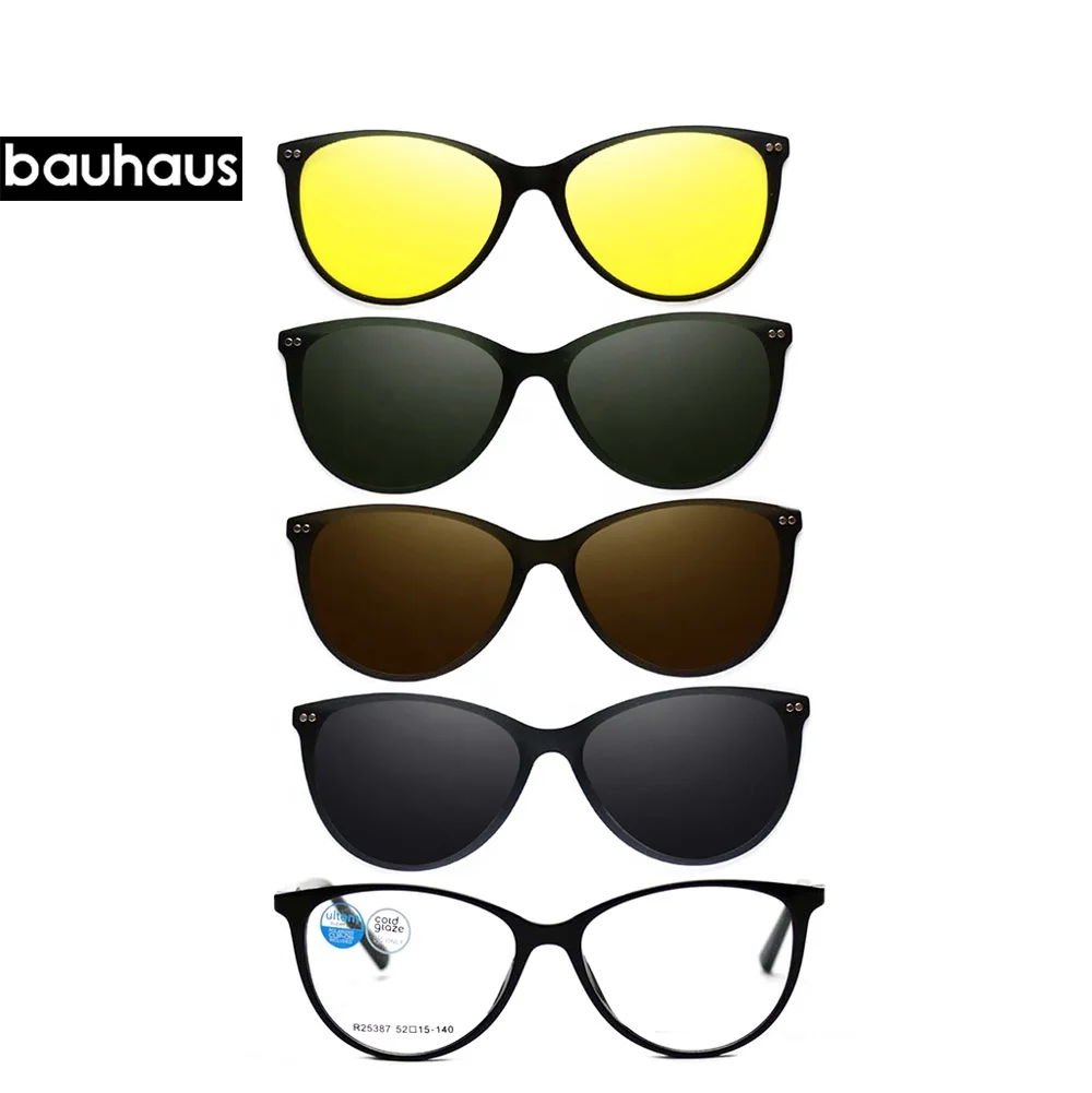 R25387 Factory Custom Logo Ultem Magnet Clip on Frame Women Eyewear Magnetic Polarized Sunglasses