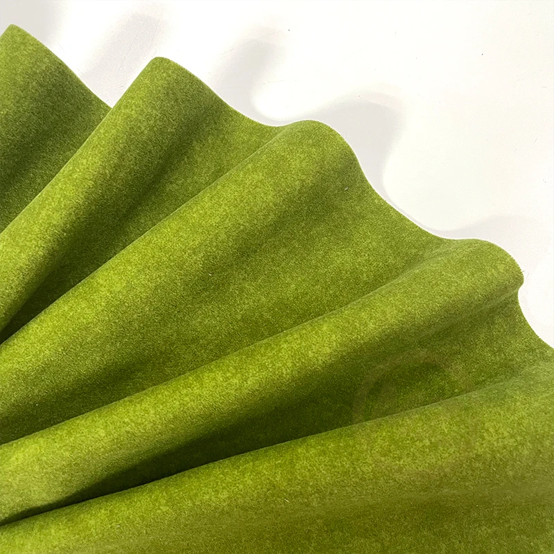 Color Velvet Fabric for Sofa Print Polyester Fabric Modern Water Resistant Olive Green Upholstery Fabric Customized Plain Weft