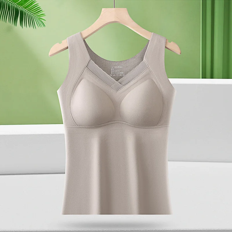 Low price Vest Sexy Beautiful Back Lace V-neck design, soft and skin friendly Graphene heim cashmere fabric High stretch