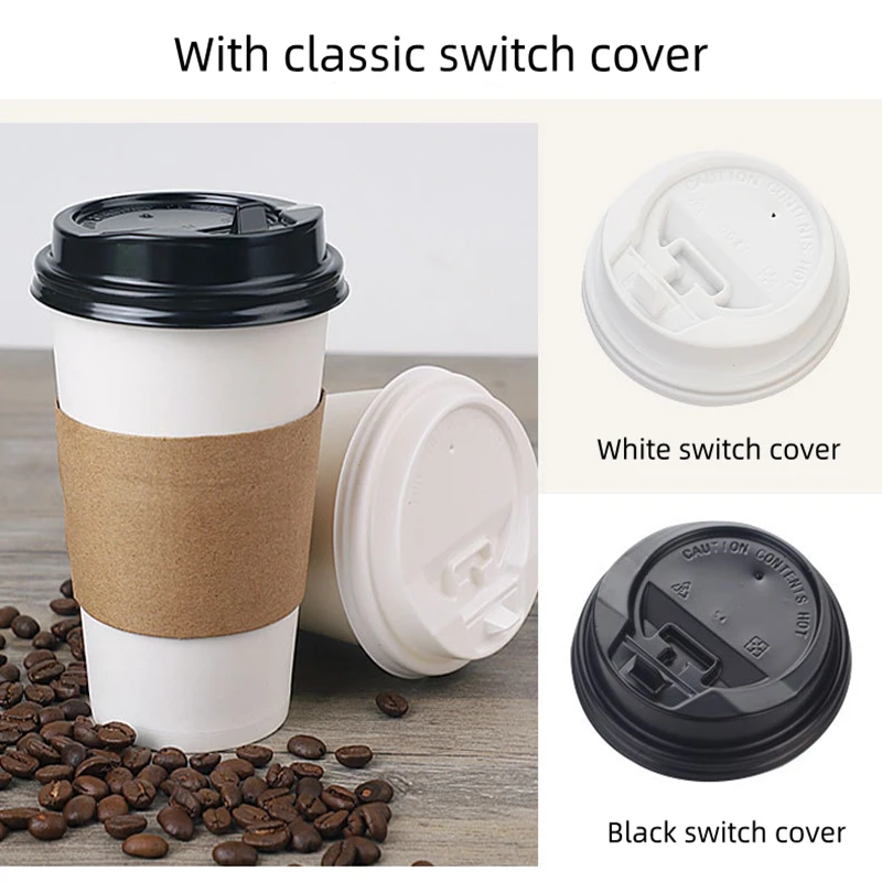 OEM ODM coffee paper cups lid sleeve single double wall environmental protection custom printing paper cup logo size paper cup