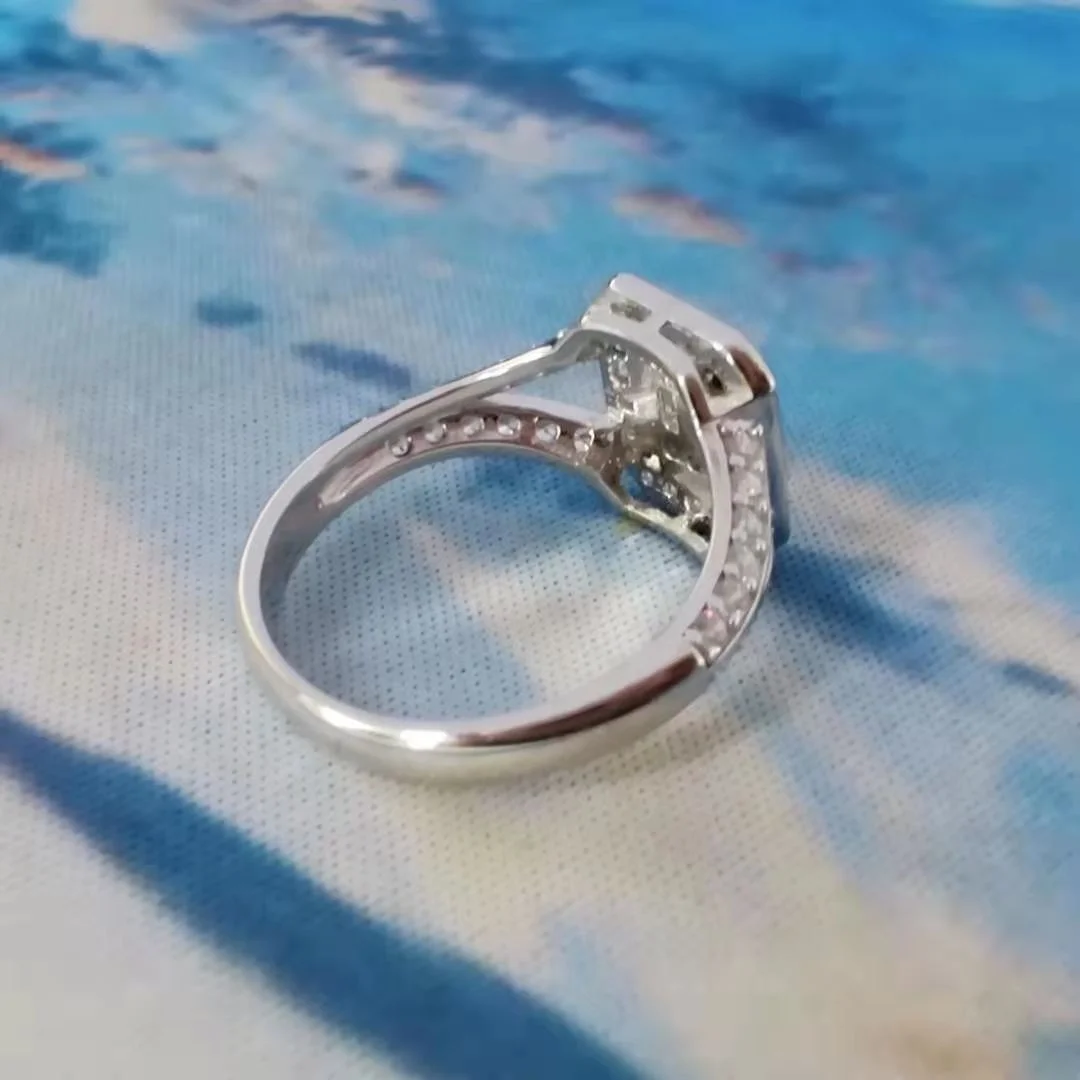 Jewellery South Africa Rectangular Shaped Ring Silver 925 9K Gold Frame Split Shank