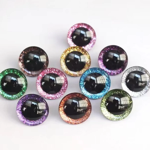 Plush Doll Stuffed Toy Animal Crystal Sparkle Eyes Safety Plastic Glitter Eyes Toy Accessories