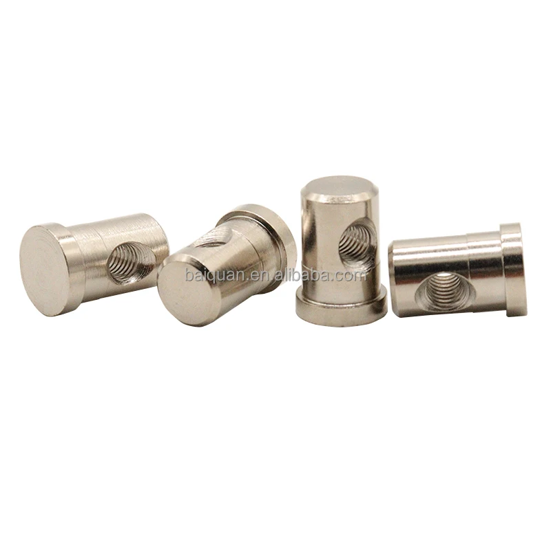 Nickel Plated T Type M6 Female Threaded Barrel Nut Made by Lathe for Furniture