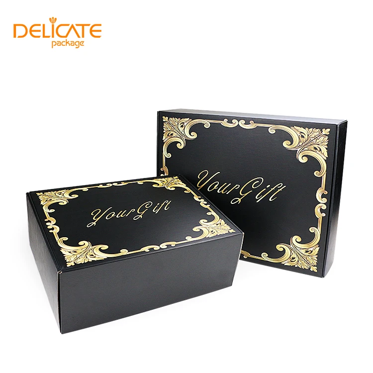 Free Sample Hot Sale Wholesale Custom Logo Black Small Factory Mail Print Box Clothing Shoes Courier Box