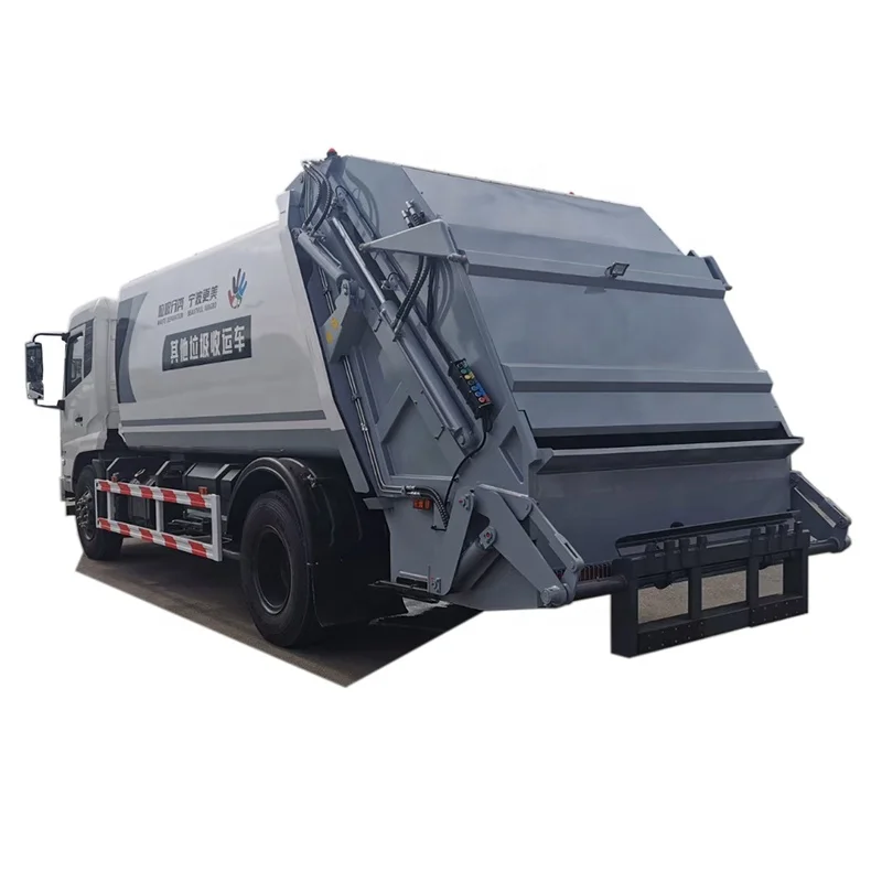 High Efficiency 12m3 Garbage Truck Compactor with a Arc-shaped Compression Chamber Box and Hopper for Sales