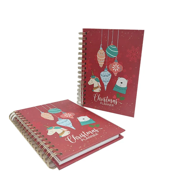 Custom A5 Spiral Christmas Planner Printing Daily Monthly Happy Planner With Gift Box