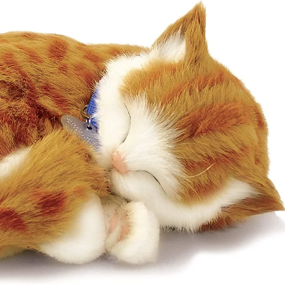 Original Petzzz Orange Tabby Cat, Realistic Lifelike Stuffed Interactive Pet Toy