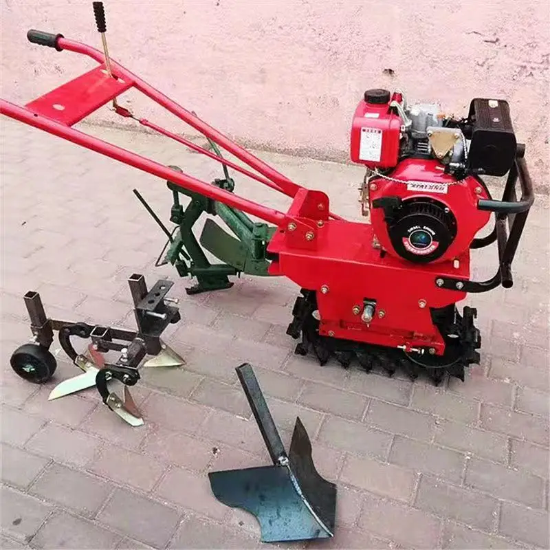 Mini Power Tiller Two Wheel Hand Tractor Ratavator Rotary Multi Function Crawler Cultivator Motocultor Power Mini Tiller Weeder