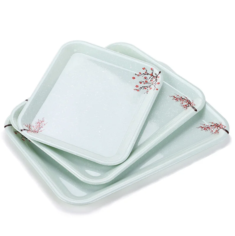 custom printed rectangular hard rolling tray melamine food drink serving trays