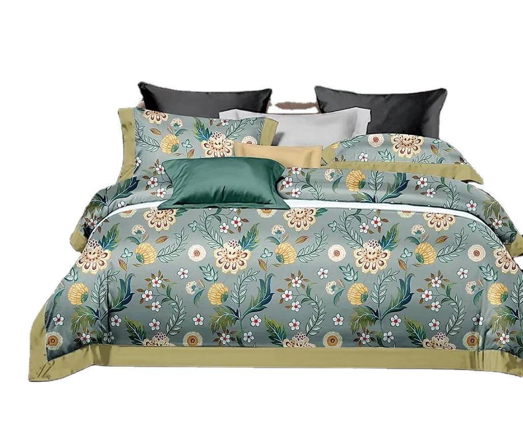 Patchwork Egyptian cotton 80*80s 400TC printing bed sets USA market quilt cover set