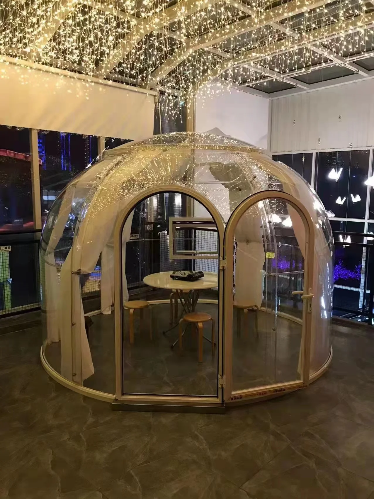 Glamping luxury Waterproof Metal Frame 2.5m-4m Polycarbonate Transparent House Greenhouse Geodesic Dome Tent For Outdoor Events