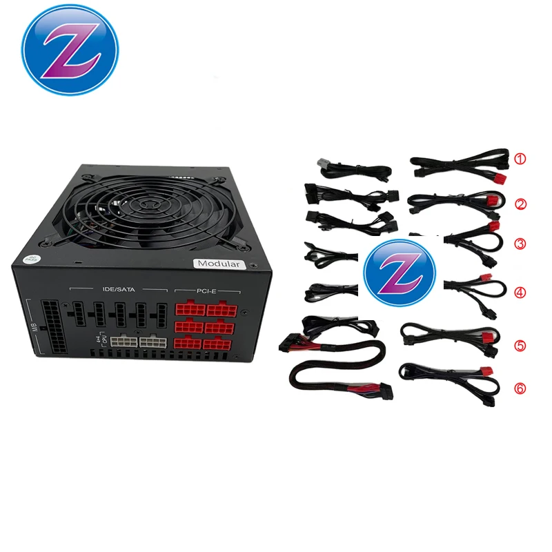 High Efficiency ATX 1600W 1800W 2000W 80PLUS gold Power Supply For Professional Rig GPU server