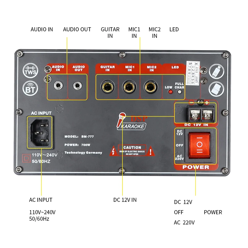 BM-777 Most Popular Dual 8 Inch Surround Sound Heavy Bass Wooden Portable Outdoor Wireless Speaker With MIC