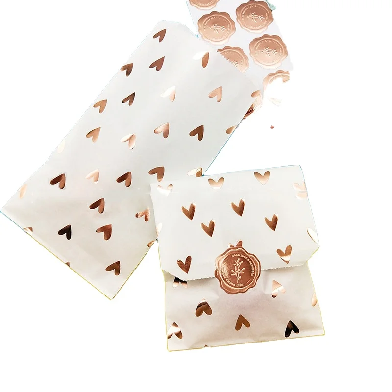 Custom 5x7 inch eco-friendly fancy  kraft paper food candy Gift Flat Paper Bags