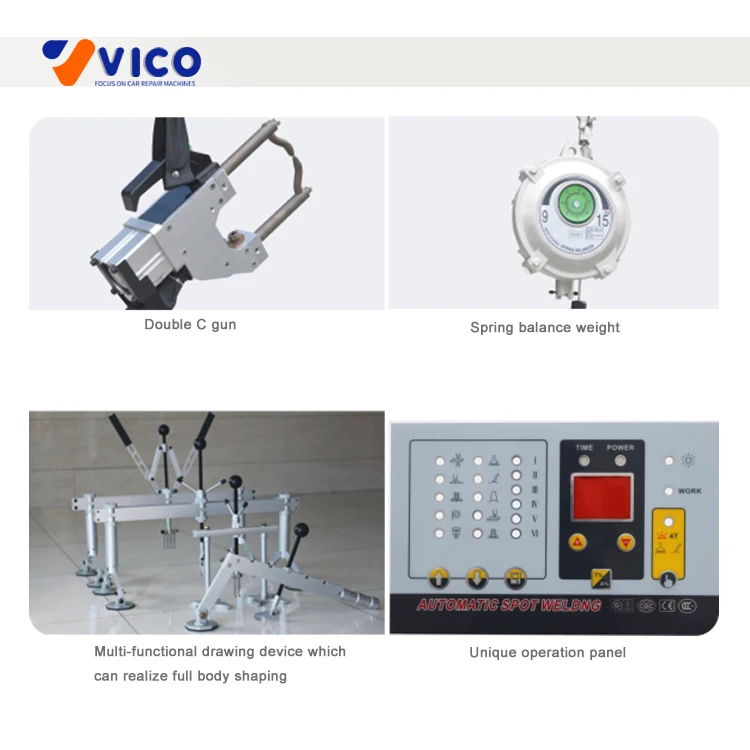 Vico Hot sale multifunctional Resistance Double side spot welder  VSW-11000/13000 with C-type Gun auto workshop dent puller