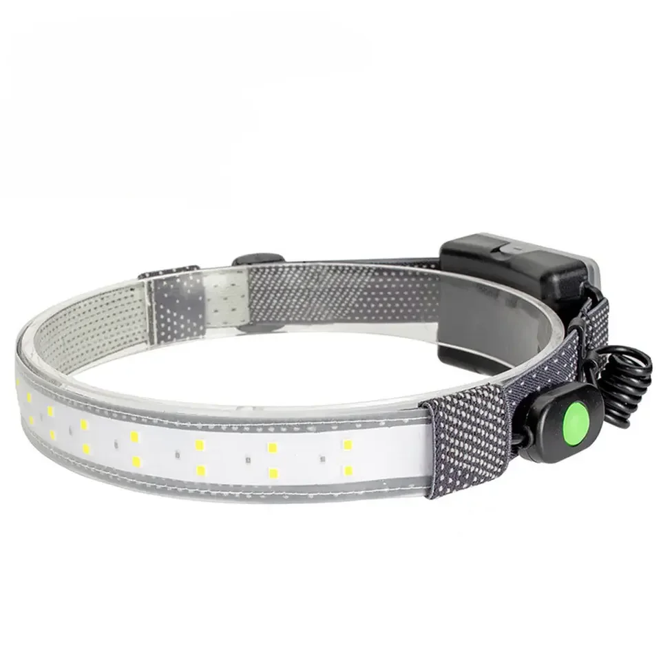 New headlamp LED Outdoor Night Running Elastic Headband Broadbeam Led Strip Headlamp