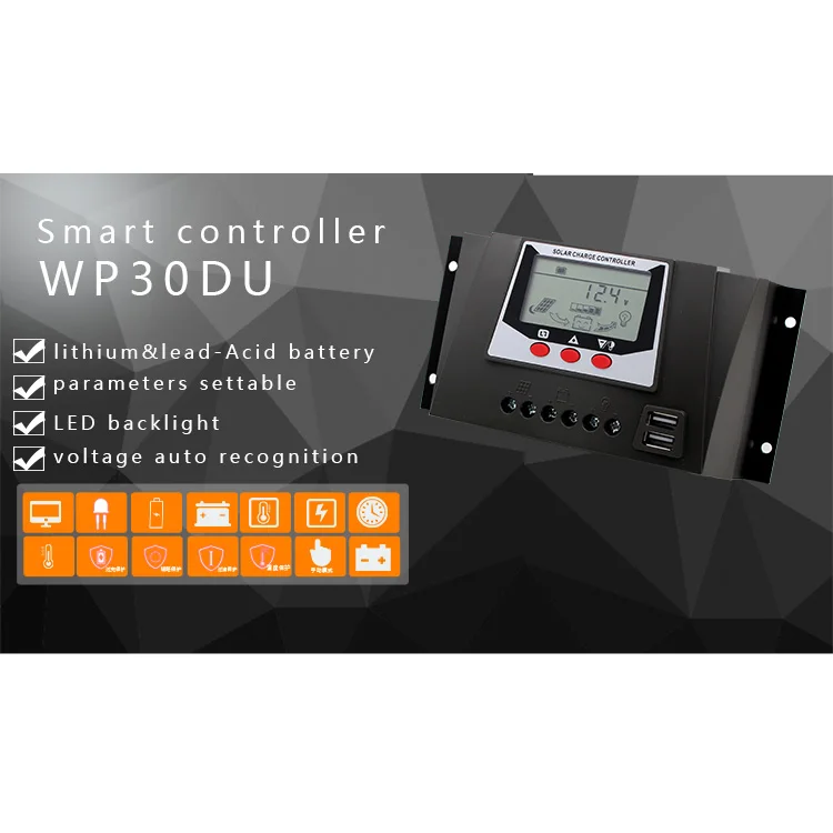 Контроллер солнечного зарядного устройства Donghui pwm 40 А 12 В 24 модуль