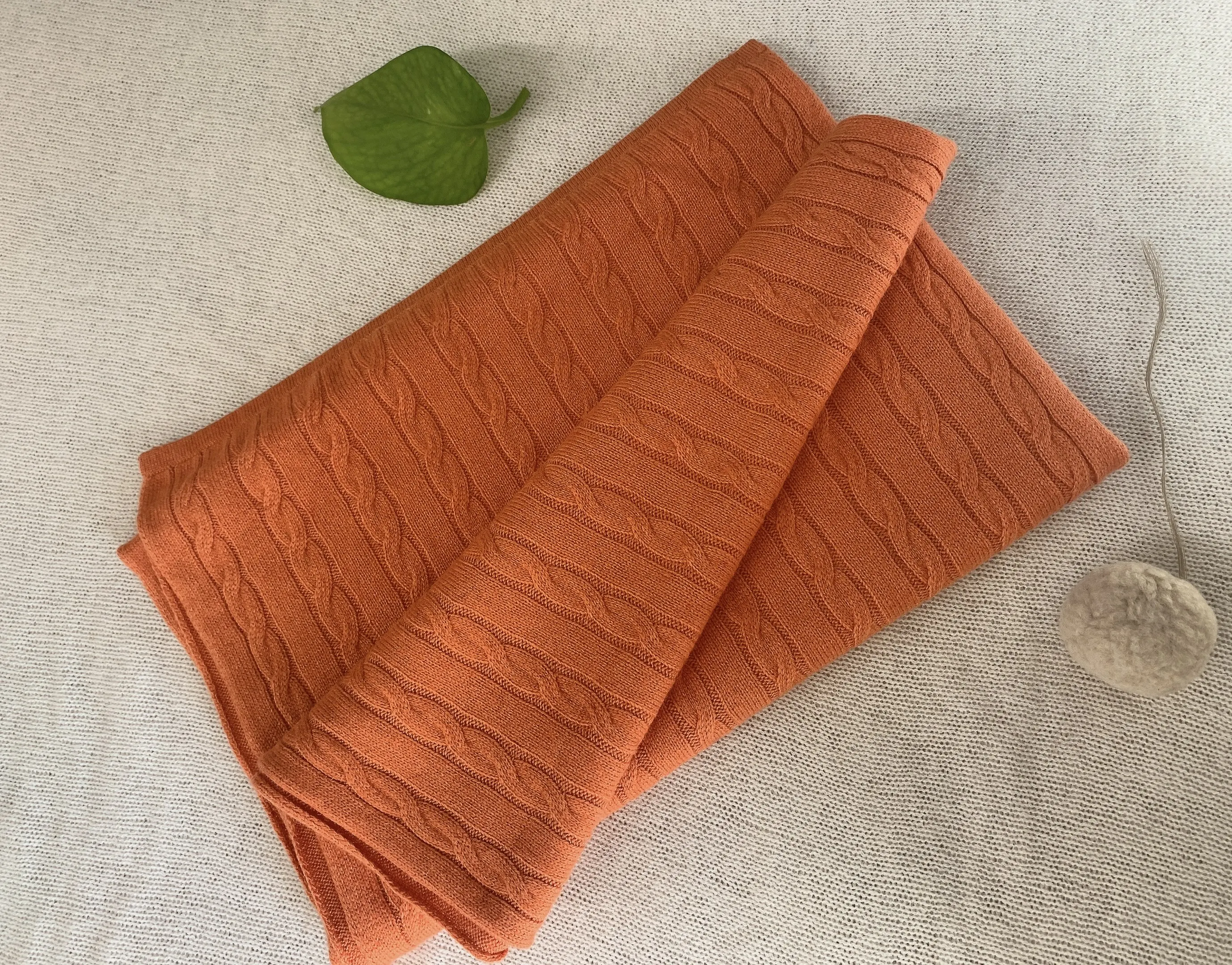 2023 New Design Cashmere  Cable Knitting Scarf Casual Custom for Women